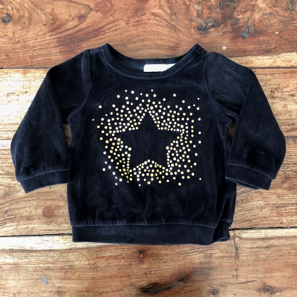 Macy’s First Impressions Black Velour Pullover